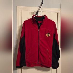 Blackhawks Red and Black Fleece Jacket